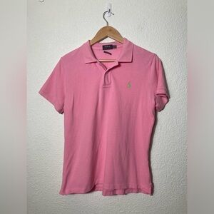 POLO Ralph Lauren the skinny polo XL pink polo shirt short sleeve green logo